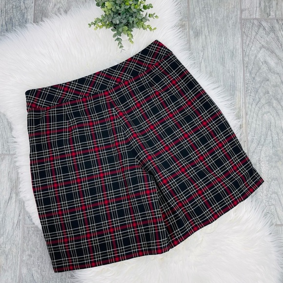 St. John Sport Y2K Vintage Goth Red Black Plaid High Waisted Skort - Picture 7 of 7
